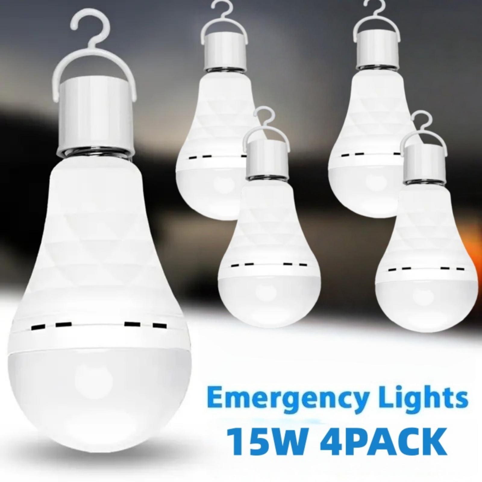 Rechargeable LED Emergency Light Bulb — Power Outage Backup, A19 E26/E27, 80W Equivalent